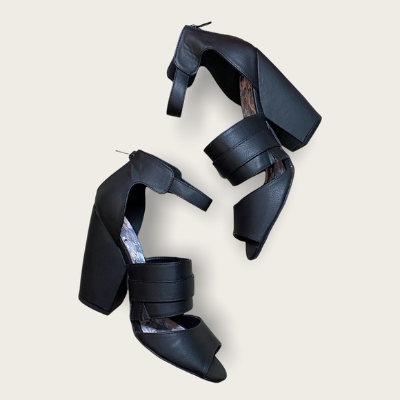 🆕 Qupid New/No Box Black Block Heel Ankle Strap Sandal [Size 8.5] - Picture 6 of 11